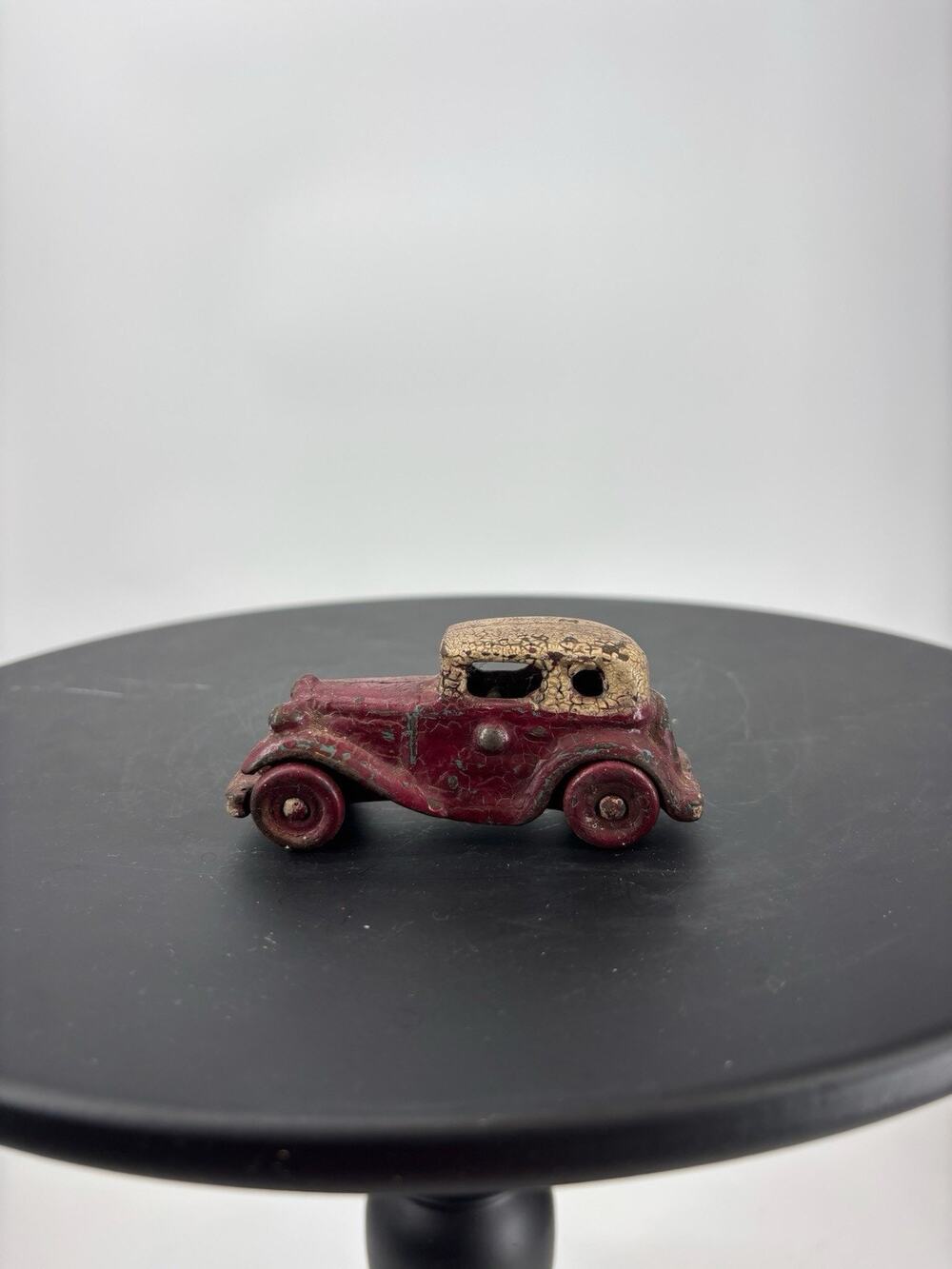 AC Williams Hubley Cast Iron Car - Red - Cast Iron Toy Car Antique - Approx 3.5”